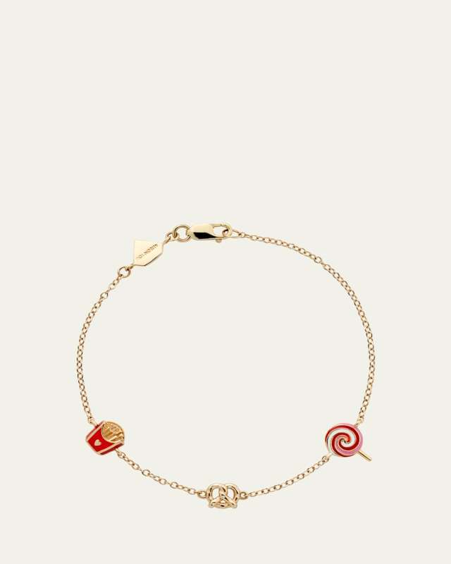 Junk Food By The Yard 14K Yellow Gold and Enamel Bracelet